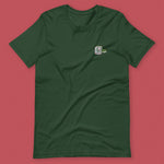Load image into Gallery viewer, Mahjong 一索 (One Bamboo) Embroidered T-Shirt - Ni De Mama Chinese-Inspired Clothing | Forest Green , XS
