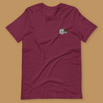 Load image into Gallery viewer, Mahjong 一索 (One Bamboo) Embroidered T-Shirt - Ni De Mama Chinese-Inspired Clothing | Maroon , XS
