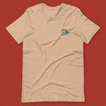 Load image into Gallery viewer, Mahjong 一索 (One Bamboo) Embroidered T-Shirt - Ni De Mama Chinese-Inspired Clothing | Tan , XS
