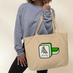 Load image into Gallery viewer, Mahjong 一索 (One Bamboo) Large Tote - Ni De Mama Chinese-Inspired Clothing | Black ,
