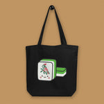 Load image into Gallery viewer, Mahjong 一索 (One Bamboo) Tote Bag - Ni De Mama Chinese-Inspired Clothing | Black ,
