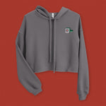 Load image into Gallery viewer, Mahjong 一筒 (One Dot) Embroidered Crop Hoodie - Ni De Mama Chinese-Inspired Clothing | Pewter Grey , S
