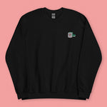 Load image into Gallery viewer, Mahjong 一筒 (One Dot) Embroidered Sweatshirt - Ni De Mama Chinese-Inspired Clothing | Black , S
