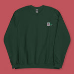 Load image into Gallery viewer, Mahjong 一筒 (One Dot) Embroidered Sweatshirt - Ni De Mama Chinese-Inspired Clothing | Forest Green , S
