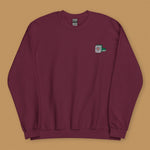 Load image into Gallery viewer, Mahjong 一筒 (One Dot) Embroidered Sweatshirt - Ni De Mama Chinese-Inspired Clothing | Maroon , S
