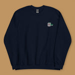 Load image into Gallery viewer, Mahjong 一筒 (One Dot) Embroidered Sweatshirt - Ni De Mama Chinese-Inspired Clothing | Navy Blue , S

