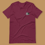 Load image into Gallery viewer, Mahjong 一筒 (One Dot) Embroidered T-Shirt - Ni De Mama Chinese-Inspired Clothing | Maroon , XS
