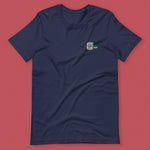 Load image into Gallery viewer, Mahjong 一筒 (One Dot) Embroidered T-Shirt - Ni De Mama Chinese-Inspired Clothing | Navy Blue , XS
