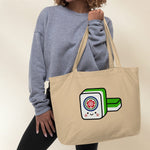 Load image into Gallery viewer, Mahjong 一筒 (One Dot) Large Tote - Ni De Mama Chinese-Inspired Clothing | Black ,
