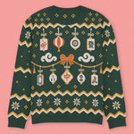 Load image into Gallery viewer, Mahjong Ornament Knit Sweater - Ni De Mama Chinese-Inspired Clothing | Forest Green , XS
