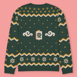 Load image into Gallery viewer, Mahjong Ornament Knit Sweater - Ni De Mama Chinese-Inspired Clothing | Forest Green , XS
