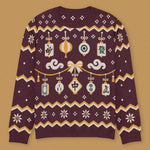 Load image into Gallery viewer, Mahjong Ornament Knit Sweater - Ni De Mama Chinese-Inspired Clothing | Maroon , XS
