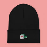 Load image into Gallery viewer, Mahjong 紅中 (Red Dragon) Embroidered Beanie - Ni De Mama Chinese-Inspired Clothing | Black ,
