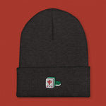 Load image into Gallery viewer, Mahjong 紅中 (Red Dragon) Embroidered Beanie - Ni De Mama Chinese-Inspired Clothing | Heather Charcoal ,
