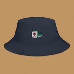 Load image into Gallery viewer, Mahjong 紅中 (Red Dragon) Embroidered Bucket Hat - Ni De Mama Chinese-Inspired Clothing | Navy Blue ,
