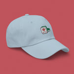 Load image into Gallery viewer, Mahjong 紅中 (Red Dragon) Embroidered Cap - Ni De Mama Chinese-Inspired Clothing | Baby Blue ,
