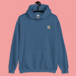 Load image into Gallery viewer, Mahjong 紅中 (Red Dragon) Embroidered Hoodie - Ni De Mama Chinese-Inspired Clothing | Steel Blue , S

