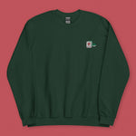 Load image into Gallery viewer, Mahjong 紅中 (Red Dragon) Embroidered Sweatshirt - Ni De Mama Chinese-Inspired Clothing | Forest Green , S
