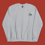 Load image into Gallery viewer, Mahjong 紅中 (Red Dragon) Embroidered Sweatshirt - Ni De Mama Chinese-Inspired Clothing | Heather Grey , S
