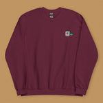 Load image into Gallery viewer, Mahjong 紅中 (Red Dragon) Embroidered Sweatshirt - Ni De Mama Chinese-Inspired Clothing | Maroon , S
