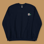 Load image into Gallery viewer, Mahjong 紅中 (Red Dragon) Embroidered Sweatshirt - Ni De Mama Chinese-Inspired Clothing | Navy Blue , S
