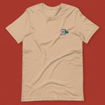 Load image into Gallery viewer, Mahjong 紅中 (Red Dragon) Embroidered T-Shirt - Ni De Mama Chinese-Inspired Clothing | Tan , XS
