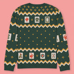 Load image into Gallery viewer, Mahjong Table Knit Sweater - Ni De Mama Chinese-Inspired Clothing | Forest Green , XS
