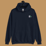 Load image into Gallery viewer, Mahjong 白板 (White Dragon) Embroidered Hoodie - Ni De Mama Chinese-Inspired Clothing | Navy Blue , S
