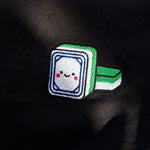 Load image into Gallery viewer, Mahjong 白板 (White Dragon) Embroidered Hoodie - Ni De Mama Chinese-Inspired Clothing | Soft Cream , S
