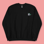 Load image into Gallery viewer, Mahjong 白板 (White Dragon) Embroidered Sweatshirt - Ni De Mama Chinese-Inspired Clothing | Black , S
