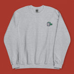 Load image into Gallery viewer, Mahjong 白板 (White Dragon) Embroidered Sweatshirt - Ni De Mama Chinese-Inspired Clothing | Heather Grey , S
