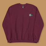 Load image into Gallery viewer, Mahjong 白板 (White Dragon) Embroidered Sweatshirt - Ni De Mama Chinese-Inspired Clothing | Maroon , S
