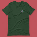 Load image into Gallery viewer, Mahjong 白板 (White Dragon) Embroidered T-Shirt - Ni De Mama Chinese-Inspired Clothing | Forest Green , XS
