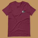 Load image into Gallery viewer, Mahjong 白板 (White Dragon) Embroidered T-Shirt - Ni De Mama Chinese-Inspired Clothing | Maroon , XS
