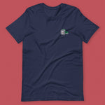 Load image into Gallery viewer, Mahjong 白板 (White Dragon) Embroidered T-Shirt - Ni De Mama Chinese-Inspired Clothing | Navy Blue , XS
