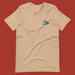 Load image into Gallery viewer, Mahjong 白板 (White Dragon) Embroidered T-Shirt - Ni De Mama Chinese-Inspired Clothing | Tan , XS
