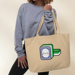 Load image into Gallery viewer, Mahjong 白板 (White Dragon) Large Tote - Ni De Mama Chinese-Inspired Clothing | Black ,
