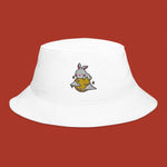 Load image into Gallery viewer, Moon Rabbit Embroidered Bucket Hat - Ni De Mama Chinese - Inspired Clothing | White ,
