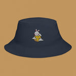 Load image into Gallery viewer, Moon Rabbit Embroidered Bucket Hat - Ni De Mama Chinese - Inspired Clothing | Navy Blue ,
