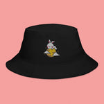 Load image into Gallery viewer, Moon Rabbit Embroidered Bucket Hat - Ni De Mama Chinese - Inspired Clothing | Black ,
