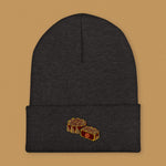 Load image into Gallery viewer, Mooncake Embroidered Beanie - Ni De Mama Chinese - Inspired Clothing | Heather Charcoal ,
