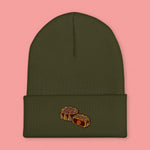 Load image into Gallery viewer, Mooncake Embroidered Beanie - Ni De Mama Chinese - Inspired Clothing | Olive Green ,
