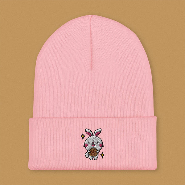 Mooncake Rabbit Embroidered Beanie - Ni De Mama Chinese Clothing
