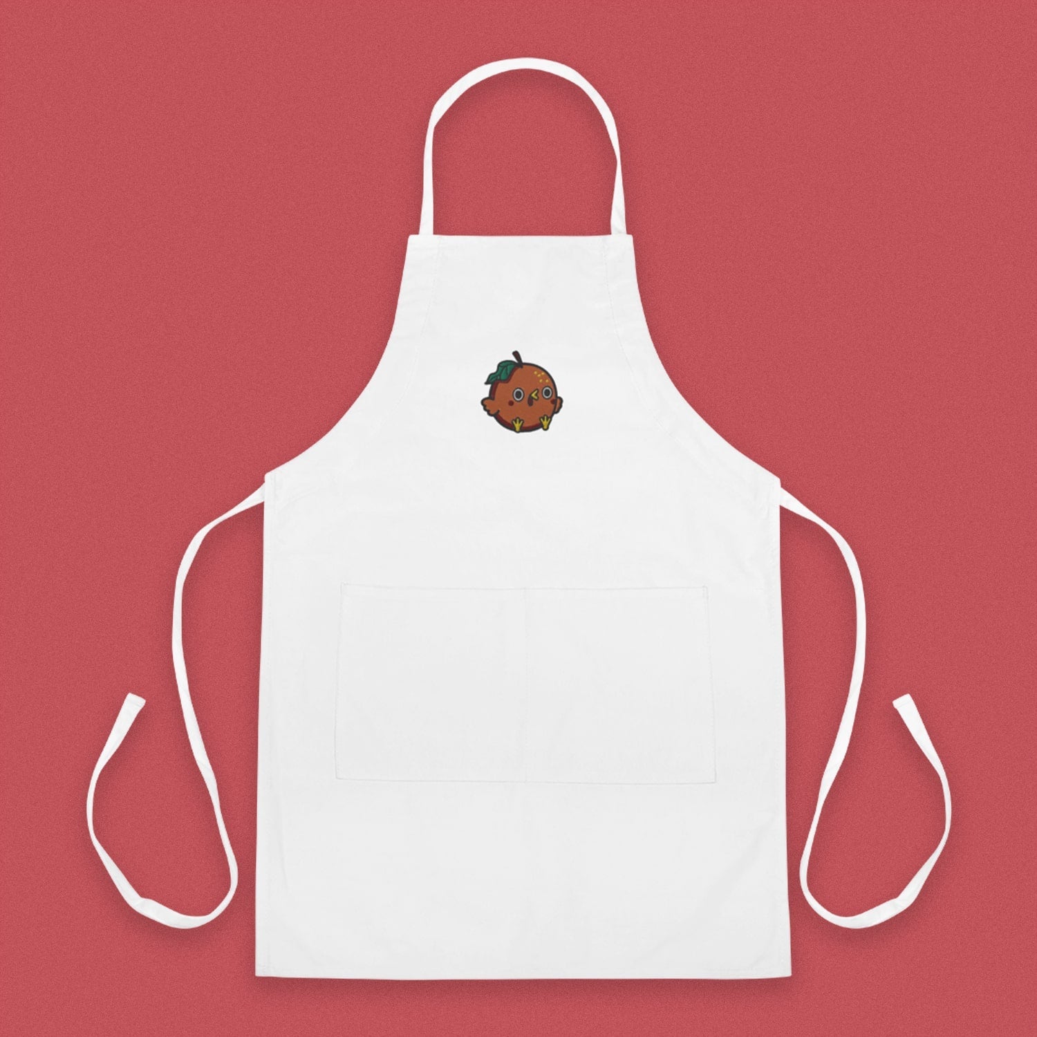 Orange Chicken Embroidered Apron - Ni De Mama Chinese Clothing