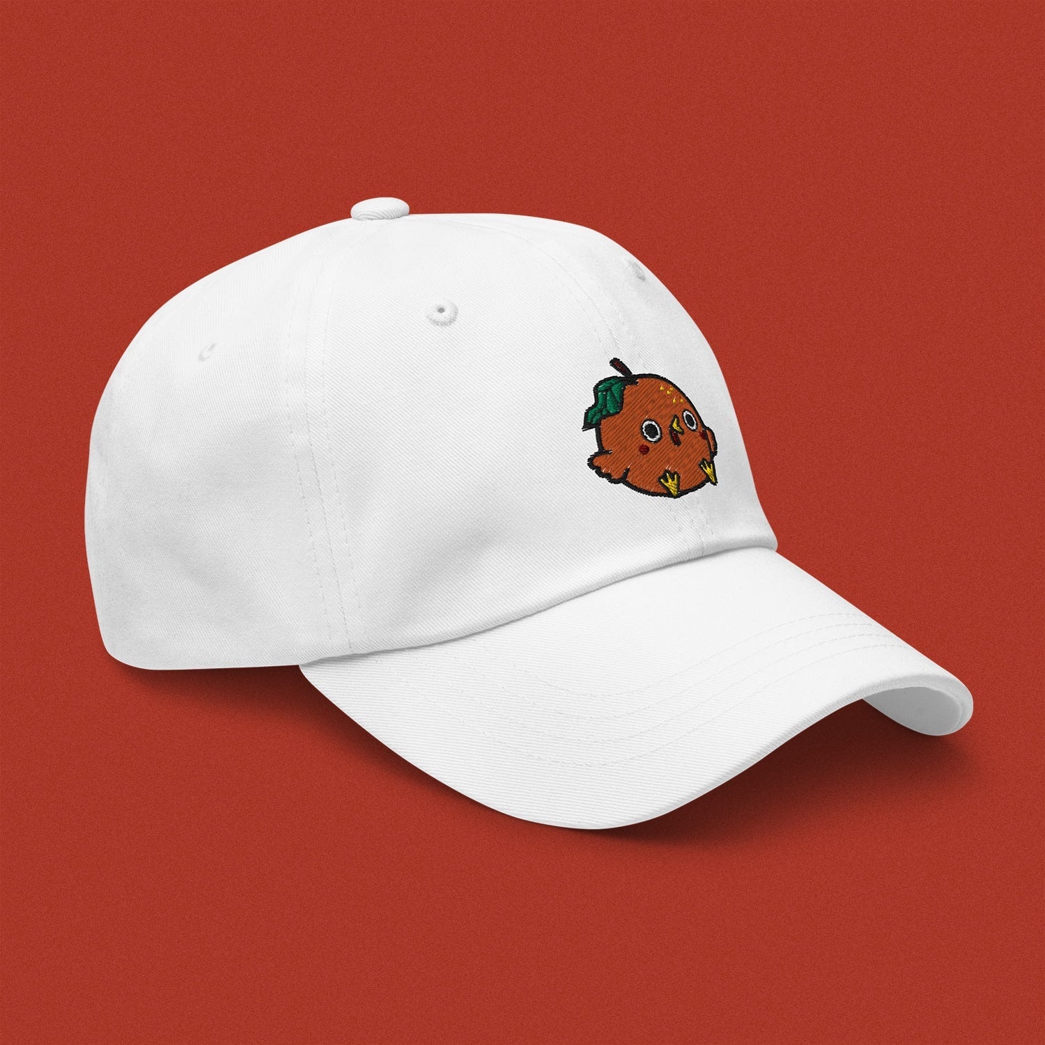 Orange Chicken Embroidered Cap - Ni De Mama Chinese Clothing