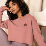 Load image into Gallery viewer, Orange Chicken Embroidered Crop Sweatshirt - Ni De Mama Chinese Clothing

