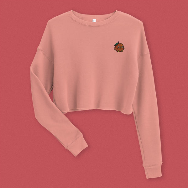 Orange Chicken Embroidered Crop Sweatshirt - Ni De Mama Chinese Clothing