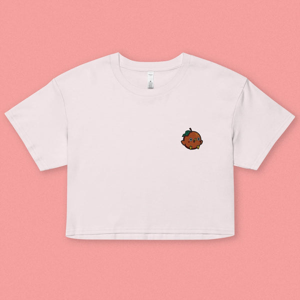 Orange Chicken Embroidered Crop T-Shirt - Ni De Mama Chinese - Inspired Clothing | Soft Orchid , XS