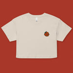 Load image into Gallery viewer, Orange Chicken Embroidered Crop T-Shirt - Ni De Mama Chinese - Inspired Clothing | Cream , XS
