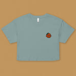 Load image into Gallery viewer, Orange Chicken Embroidered Crop T-Shirt - Ni De Mama Chinese - Inspired Clothing | Teal , XS
